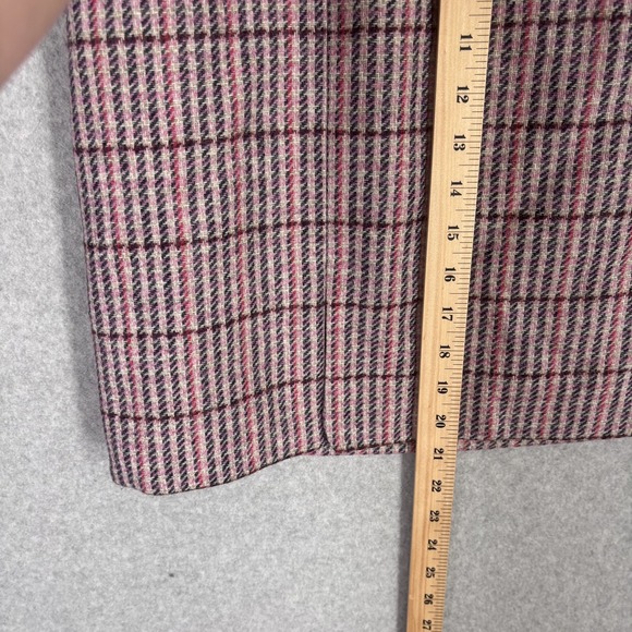 Boden Wool Tweed Skirt 10L Pink Purple Houndstooth British Academia Clueless - Picture 5 of 12